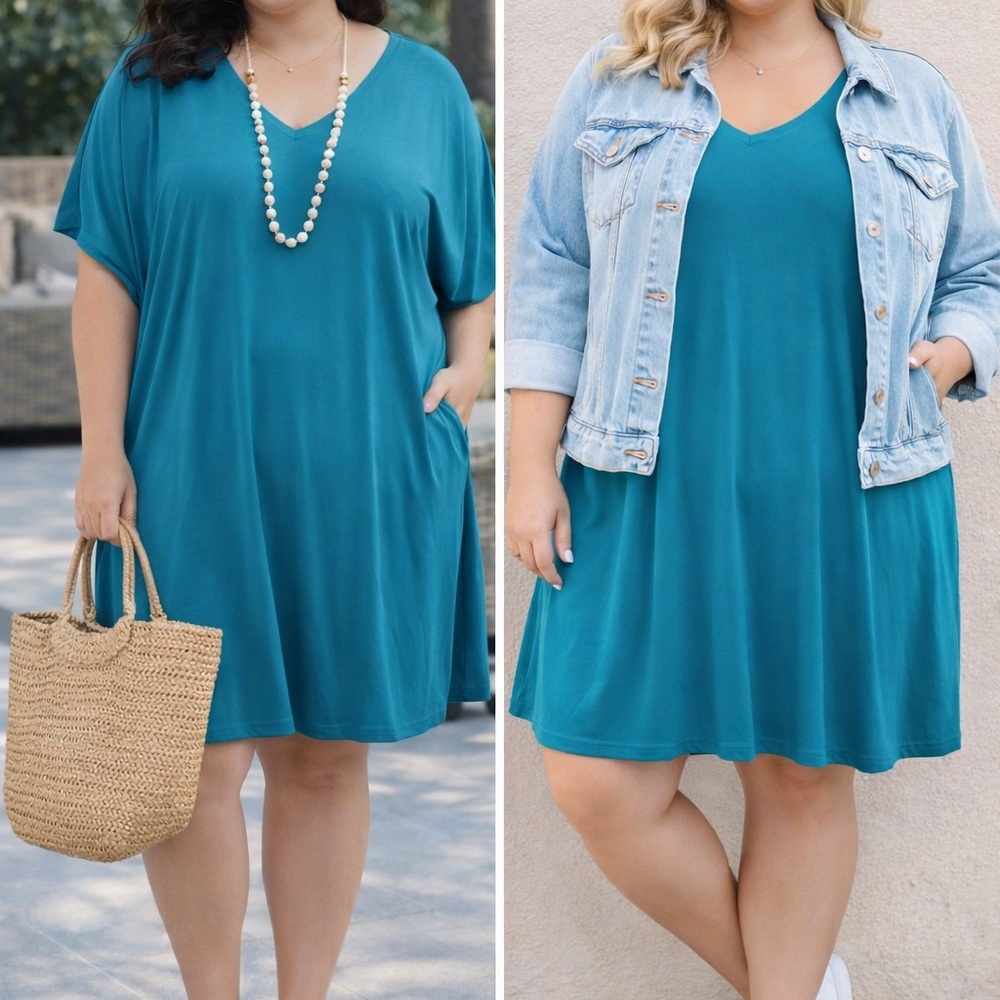 💙 Teal Swing Dress – Size 5X (Penningtons)